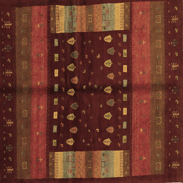 Square Machine Washable Oriental Brown Traditional Rug, wshcon512brn