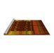 Sideview of Machine Washable Oriental Yellow Traditional Rug, wshcon512yw