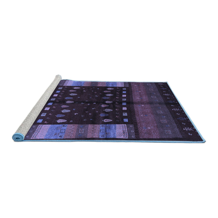 Sideview of Machine Washable Oriental Blue Traditional Rug, wshcon512blu