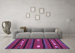 Machine Washable Oriental Purple Traditional Area Rugs in a Living Room, wshcon513pur