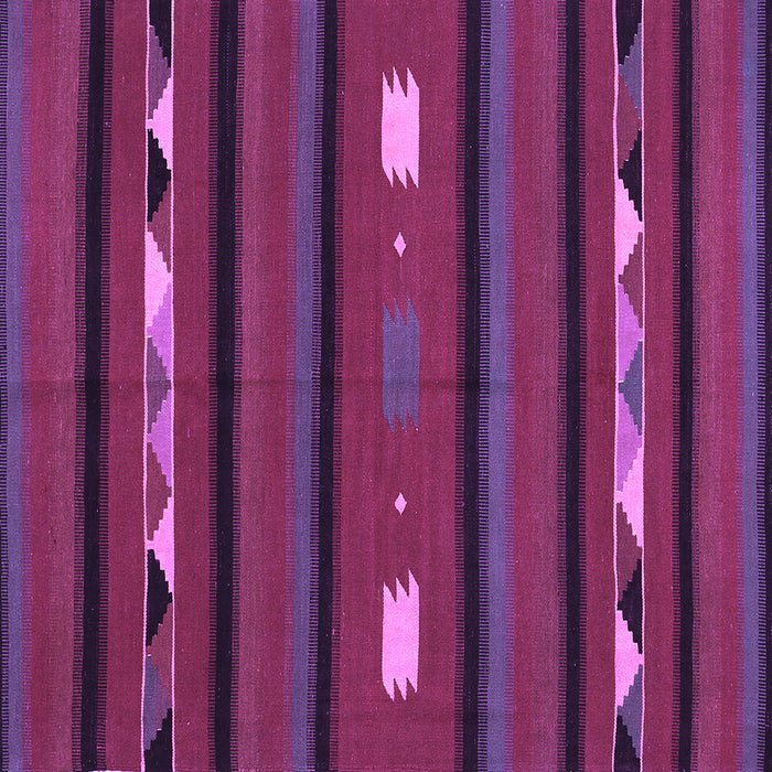 Square Machine Washable Oriental Purple Traditional Area Rugs, wshcon513pur