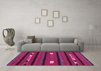 Machine Washable Oriental Pink Traditional Rug, wshcon513pnk