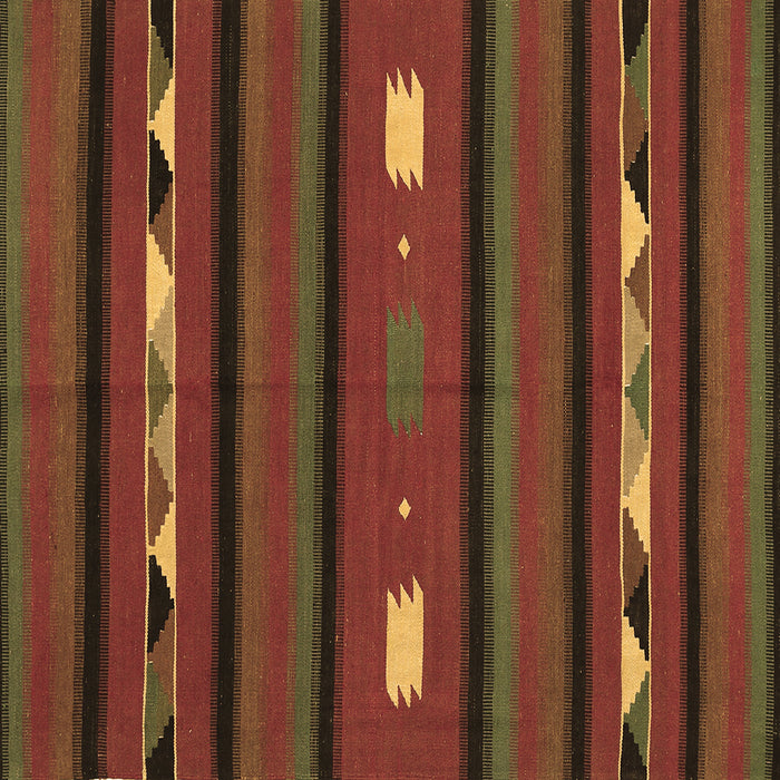 Square Oriental Brown Traditional Rug, con513brn