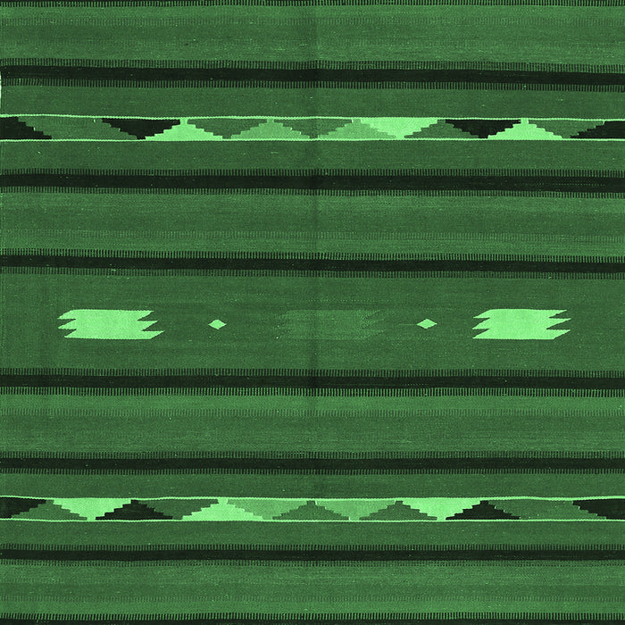 Square Machine Washable Oriental Emerald Green Traditional Area Rugs, wshcon513emgrn