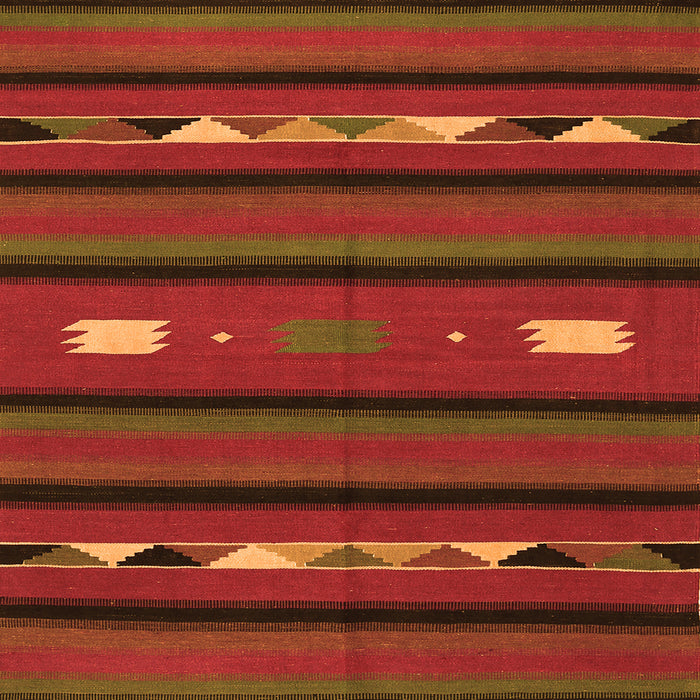 Serging Thickness of Oriental Orange Traditional Rug, con513org