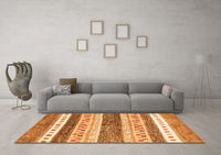 Machine Washable Abstract Orange Contemporary Rug, wshcon514org