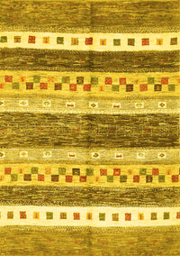 Abstract Yellow Contemporary Rug, con514yw