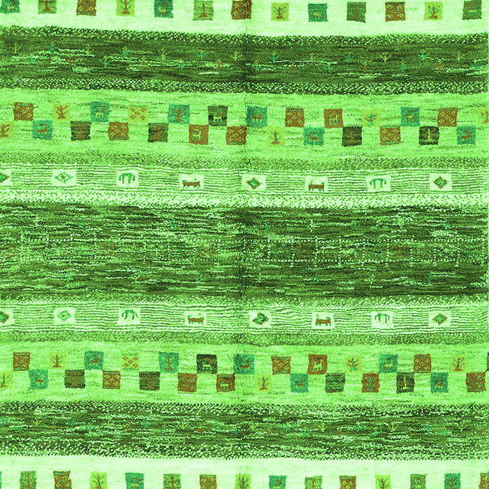 Serging Thickness of Machine Washable Abstract Green Contemporary Area Rugs, wshcon514grn