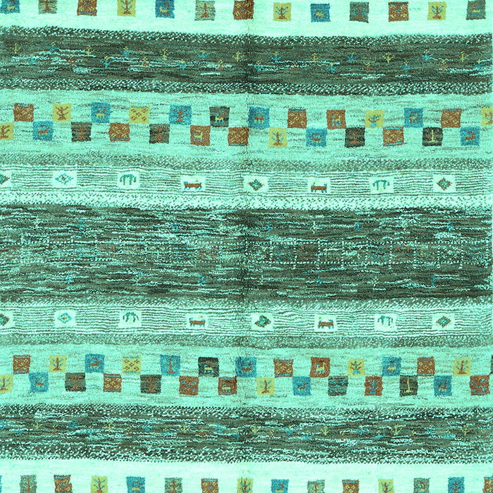 Abstract Turquoise Contemporary Rug, con514turq