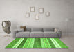 Machine Washable Abstract Green Contemporary Area Rugs in a Living Room,, wshcon514grn