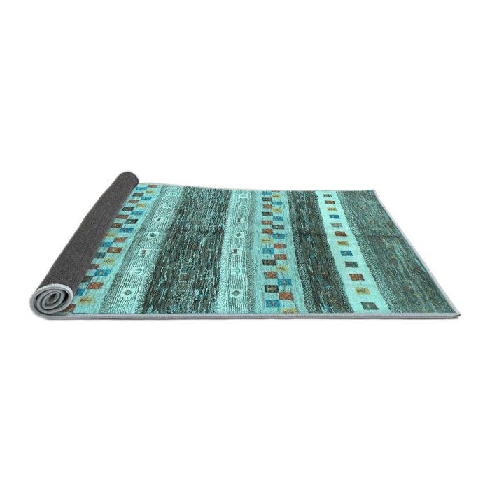 Sideview of Abstract Light Blue Contemporary Rug, con514lblu
