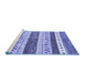 Sideview of Machine Washable Abstract Blue Contemporary Rug, wshcon514blu