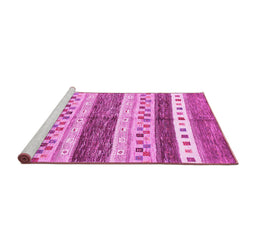 Sideview of Machine Washable Abstract Pink Contemporary Rug, wshcon514pnk