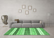 Machine Washable Abstract Emerald Green Contemporary Area Rugs in a Living Room,, wshcon514emgrn