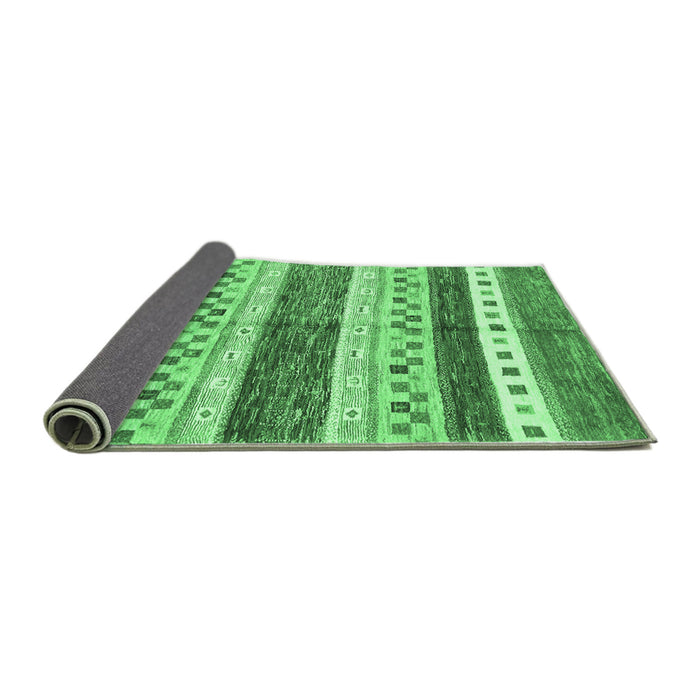 Sideview of Abstract Emerald Green Contemporary Rug, con514emgrn