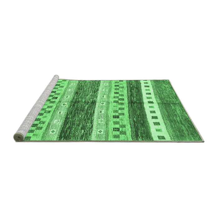 Sideview of Machine Washable Abstract Emerald Green Contemporary Area Rugs, wshcon514emgrn