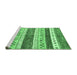 Sideview of Machine Washable Abstract Emerald Green Contemporary Area Rugs, wshcon514emgrn