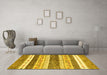 Machine Washable Abstract Yellow Contemporary Rug in a Living Room, wshcon514yw