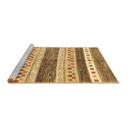 Sideview of Machine Washable Abstract Brown Contemporary Rug, wshcon514brn