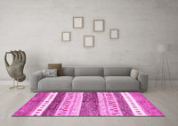 Machine Washable Abstract Pink Contemporary Rug, wshcon514pnk