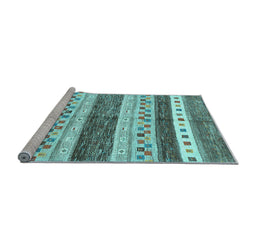 Sideview of Machine Washable Abstract Light Blue Contemporary Rug, wshcon514lblu