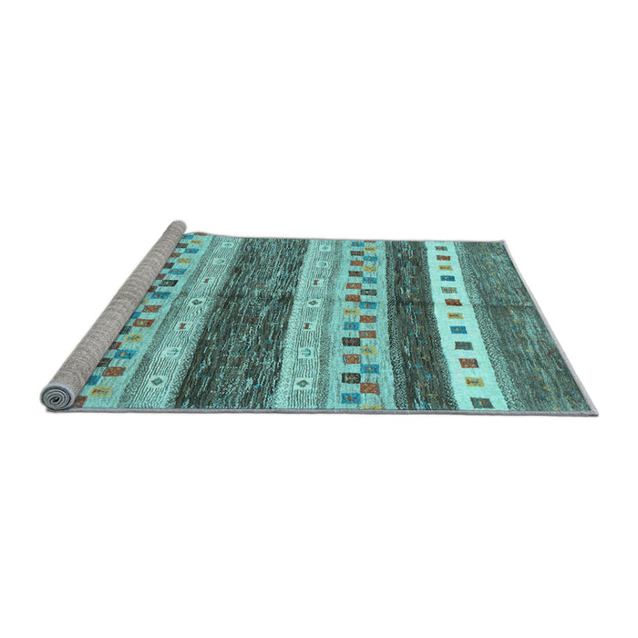Sideview of Machine Washable Abstract Light Blue Contemporary Rug, wshcon514lblu