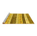 Sideview of Machine Washable Abstract Yellow Contemporary Rug, wshcon514yw