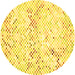 Round Machine Washable Abstract Yellow Contemporary Rug, wshcon515yw
