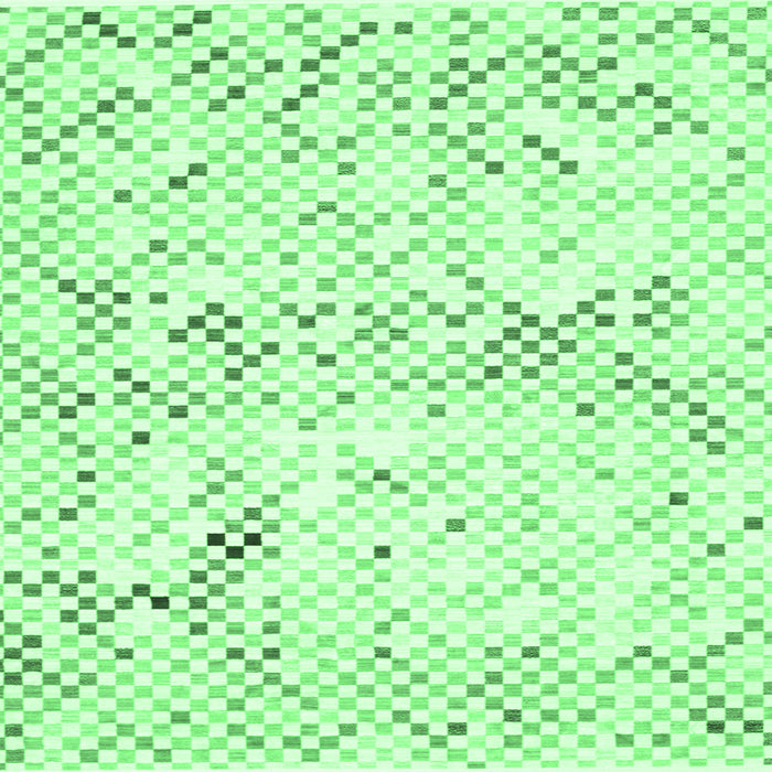 Square Machine Washable Abstract Emerald Green Contemporary Area Rugs, wshcon515emgrn