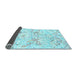 Sideview of Abstract Light Blue Contemporary Rug, con515lblu