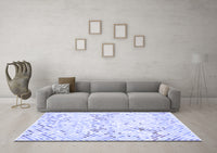 Machine Washable Abstract Blue Contemporary Rug, wshcon515blu