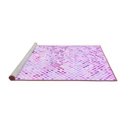 Sideview of Machine Washable Abstract Purple Contemporary Area Rugs, wshcon515pur