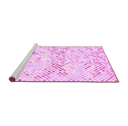 Sideview of Machine Washable Abstract Pink Contemporary Rug, wshcon515pnk