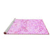 Sideview of Machine Washable Abstract Pink Contemporary Rug, wshcon515pnk