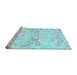 Sideview of Machine Washable Abstract Light Blue Contemporary Rug, wshcon515lblu