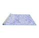 Sideview of Machine Washable Abstract Blue Contemporary Rug, wshcon515blu