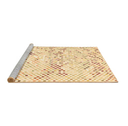 Sideview of Machine Washable Abstract Brown Contemporary Rug, wshcon515brn