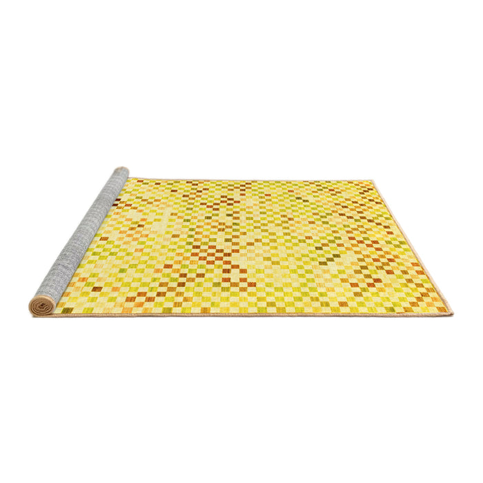 Sideview of Machine Washable Abstract Yellow Contemporary Rug, wshcon515yw