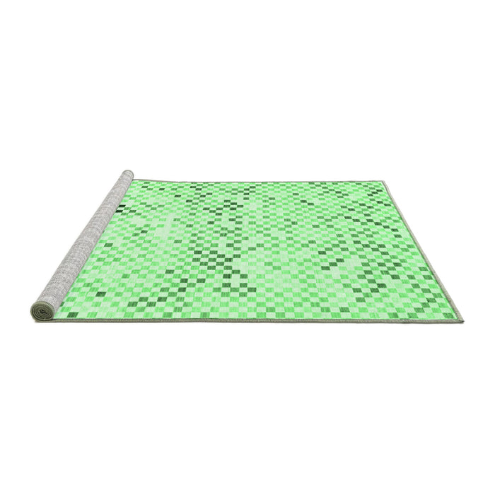 Sideview of Machine Washable Abstract Emerald Green Contemporary Area Rugs, wshcon515emgrn