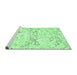 Sideview of Machine Washable Abstract Emerald Green Contemporary Area Rugs, wshcon515emgrn