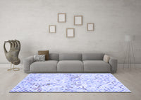 Machine Washable Abstract Blue Contemporary Rug, wshcon516blu