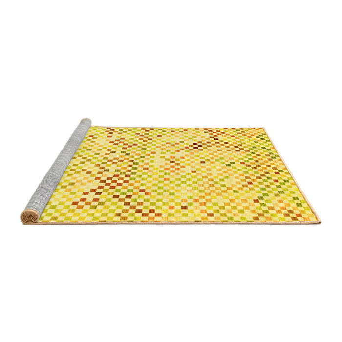 Sideview of Machine Washable Abstract Yellow Contemporary Rug, wshcon516yw