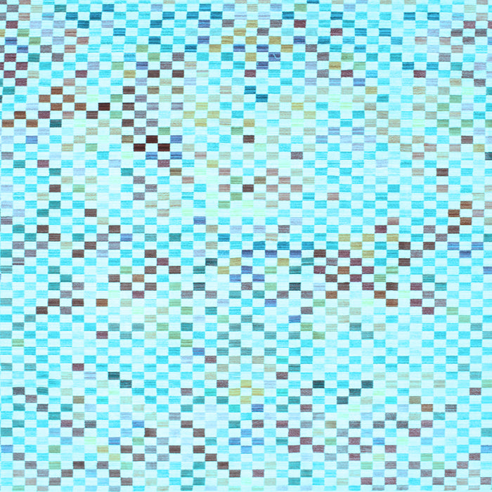 Square Abstract Light Blue Contemporary Rug, con516lblu