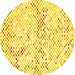 Round Abstract Yellow Contemporary Rug, con516yw