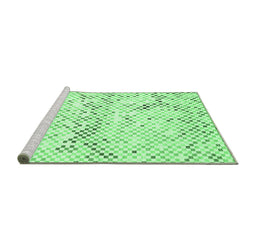 Sideview of Machine Washable Abstract Emerald Green Contemporary Area Rugs, wshcon516emgrn