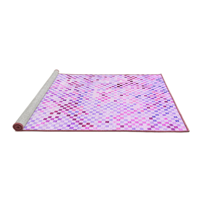 Sideview of Machine Washable Abstract Purple Contemporary Area Rugs, wshcon516pur