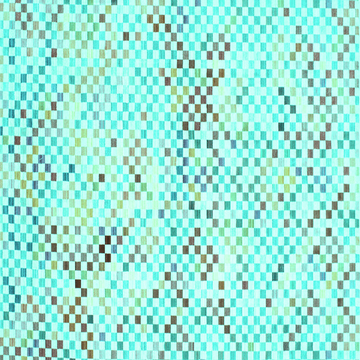 Square Abstract Turquoise Contemporary Rug, con516turq
