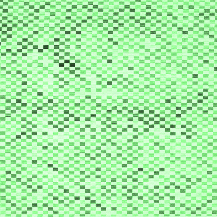 Square Machine Washable Abstract Emerald Green Contemporary Area Rugs, wshcon516emgrn