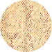 Round Abstract Brown Contemporary Rug, con516brn