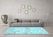 Machine Washable Abstract Light Blue Contemporary Rug in a Living Room, wshcon516lblu